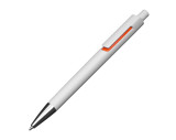 Weißer Kugelschreiber mit farbigen Applikationen