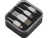 Kunststoffbox mit 3in1 USB-Ladekabel